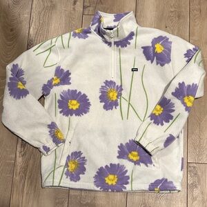 Obey Floral Fleece Floral Oversized Pullover Sz M